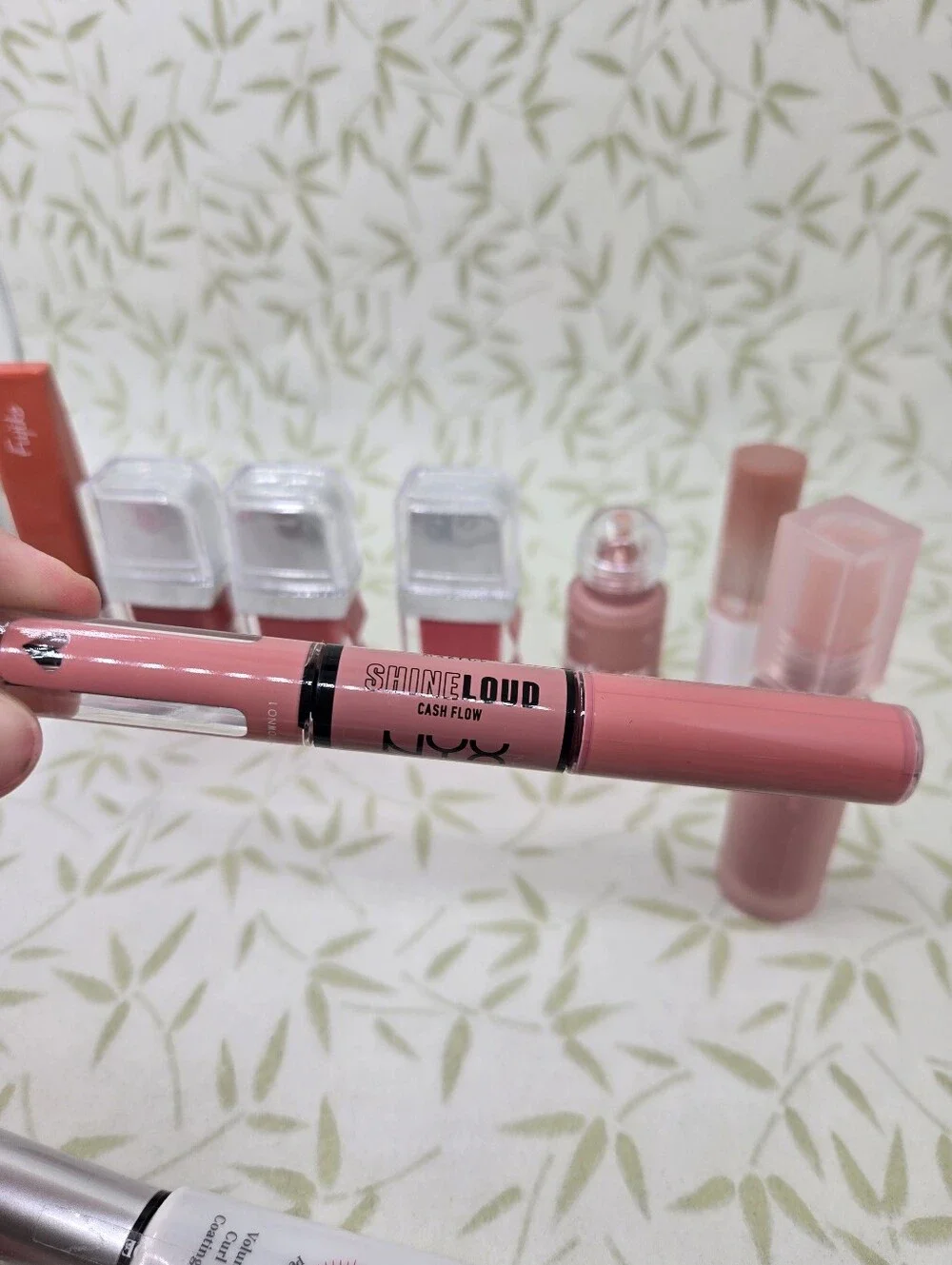 Set Of 15 Korean Pink And Peach Lipgloss, Blush, Eyeshadows Tower 28